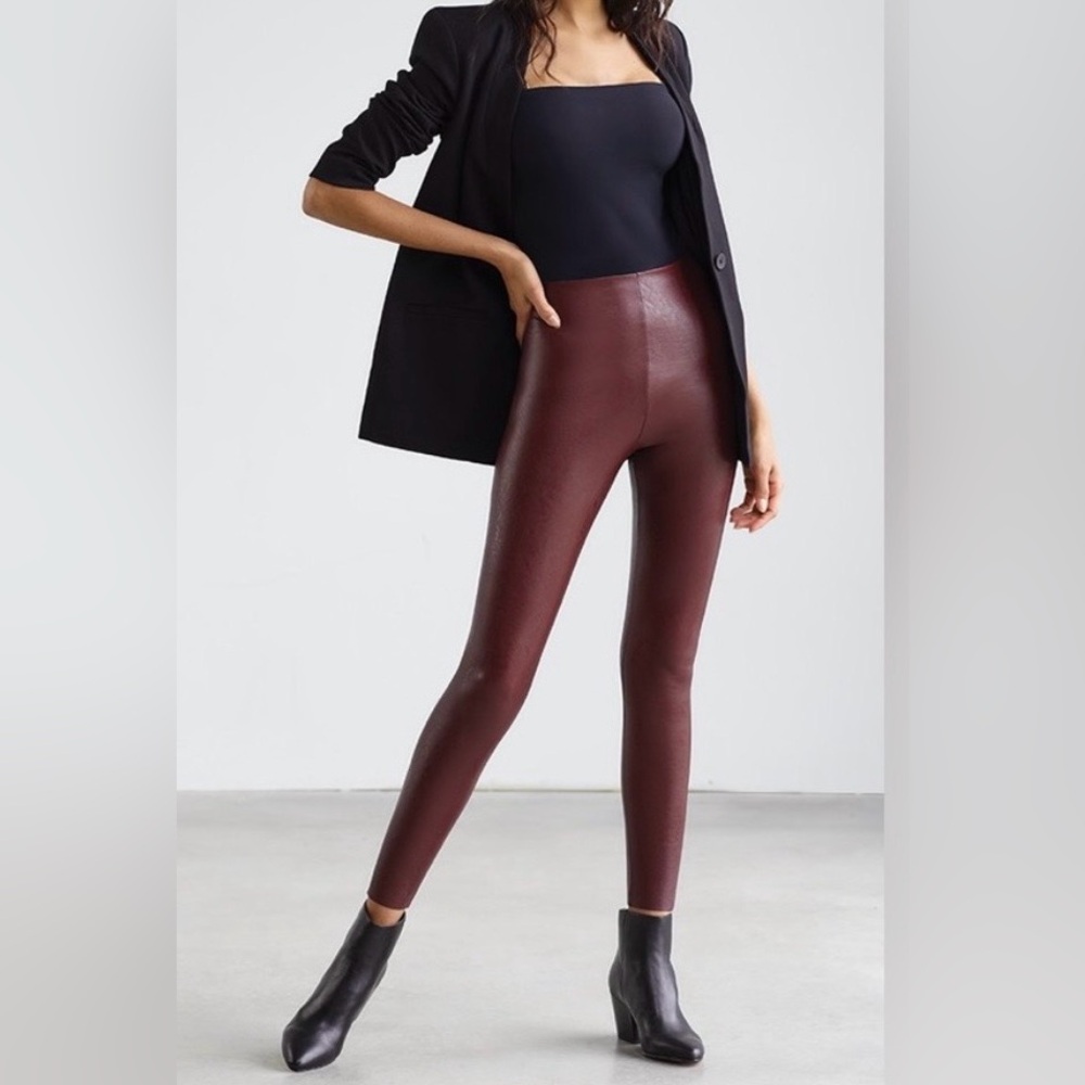 Commando Highrise Oxblood Faux Leather Legging, S